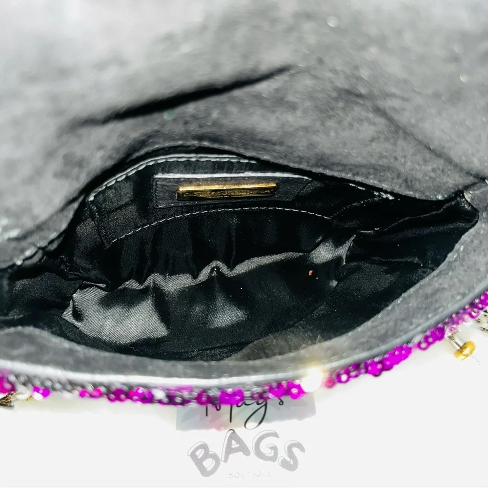 Dolce & Gabbana: Reversible Sequin Beaded Strap Miss Charles Mini Shoulder Bag - Picture 15 of 16